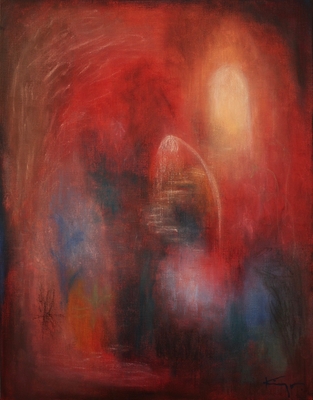 「MY secret hiding place」410x525mm acrylic,oilpastel