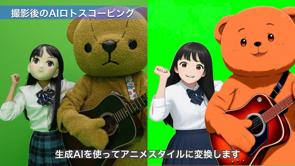 実写をアニメに変化