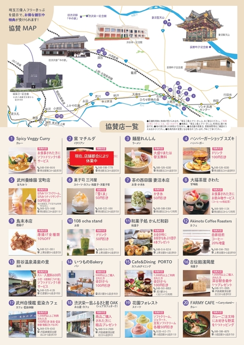 埼玉三偉人フリーきっぷ チラシ(裏面) イメージ