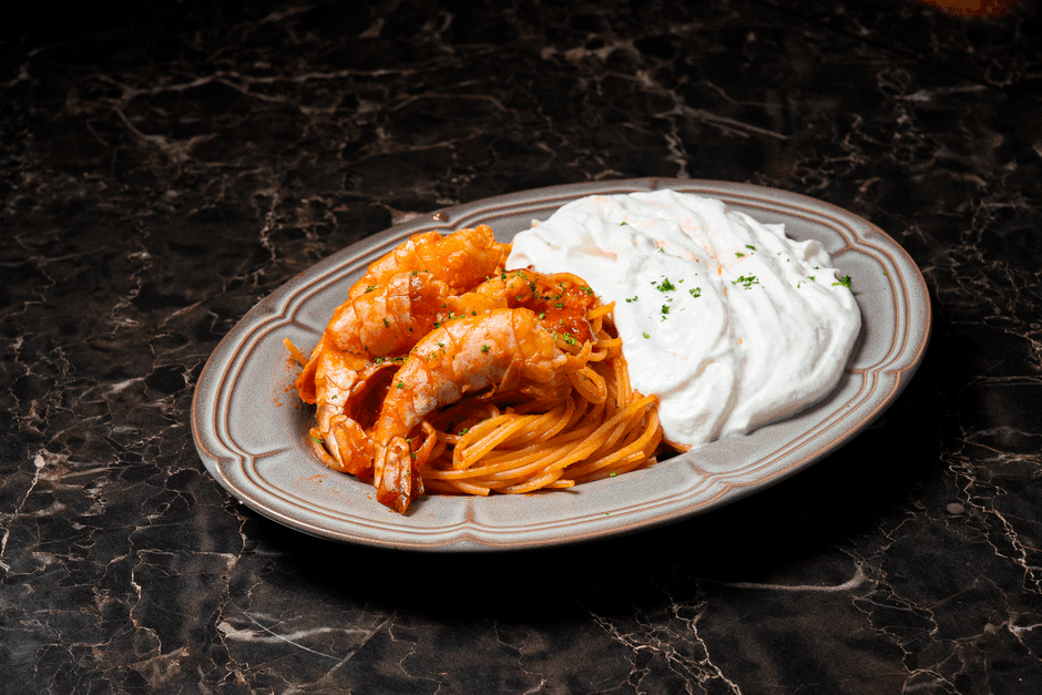 手長海老のアメリケーヌソース　エスプーマリコッタ