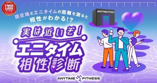 SNSキャンペーン「実は近いぞ！エニタイム相性診断」を実施中！＜エニタイムフィットネス国内1,300店舗突破記念＞