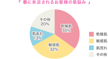 春に来店されるお客様の肌悩み　グラフ