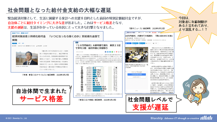 ＜前回の特別定額給付金支給の問題点＞