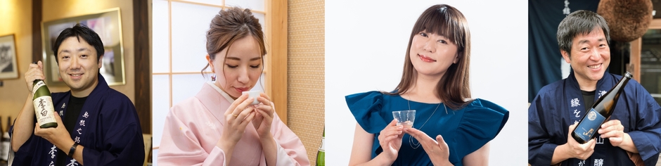 左から李白酒造の田中裕一郎氏、いとみゆさん、氏家エイミーさん、吉田酒造の吉田智則氏
