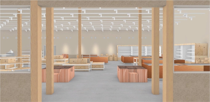 伐採木を使用したディスプレイイメージ