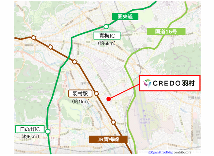 「CREDO羽村」の位置図