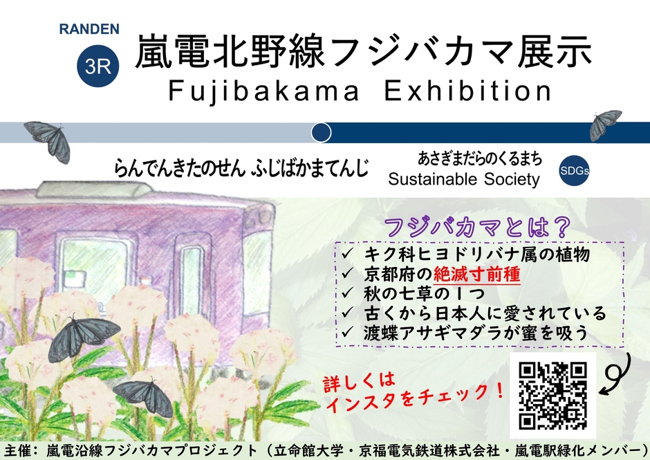 （立命館大学の学生が製作した各駅展示場所用の告知ポスター）