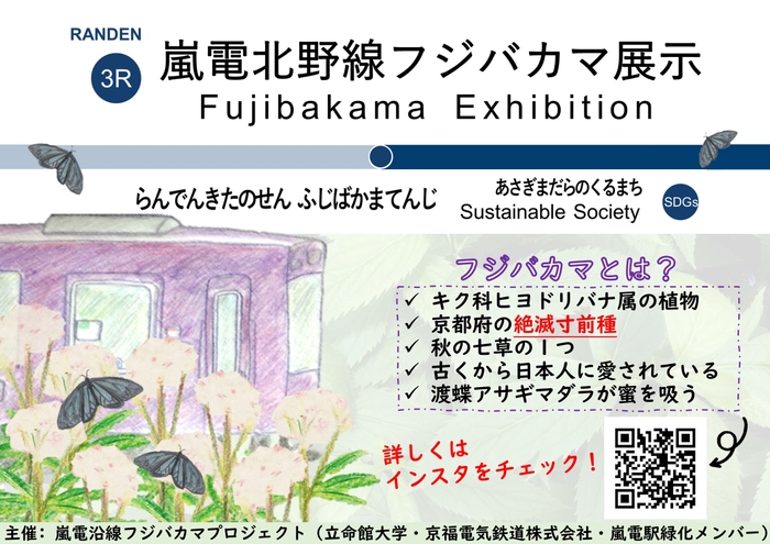 （立命館大学の学生が製作した各駅展示場所用の告知ポスター）