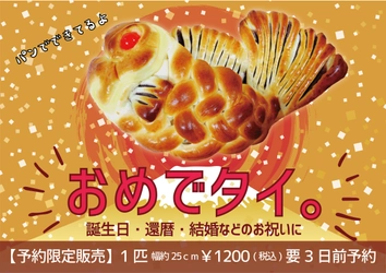 敷地面積日本一*で話題の帯広のベーカリー“満寿屋商店” お祝い事専用パン「おめでタイ」の販売開始