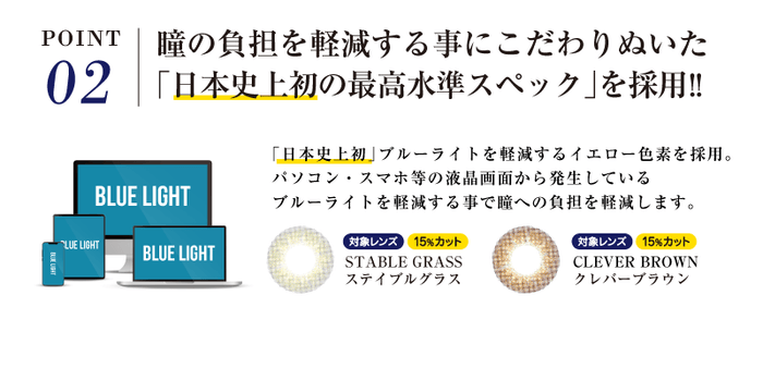 こだわり その(2)：「国内カラコン最高水準のスペック」