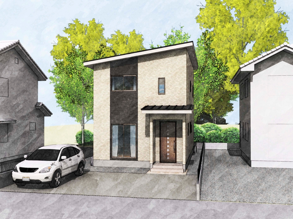 2階建て外観パース