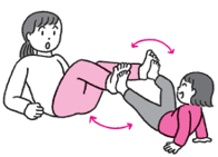 足裏合わせて 自転車GO