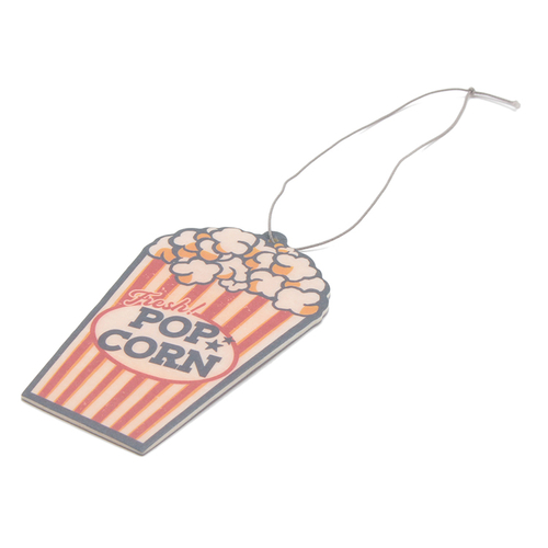 「カーエアーフレッシュナー Popcorn」価格：98円／サンダルウッドの香りがするエアーフレッシュナー。