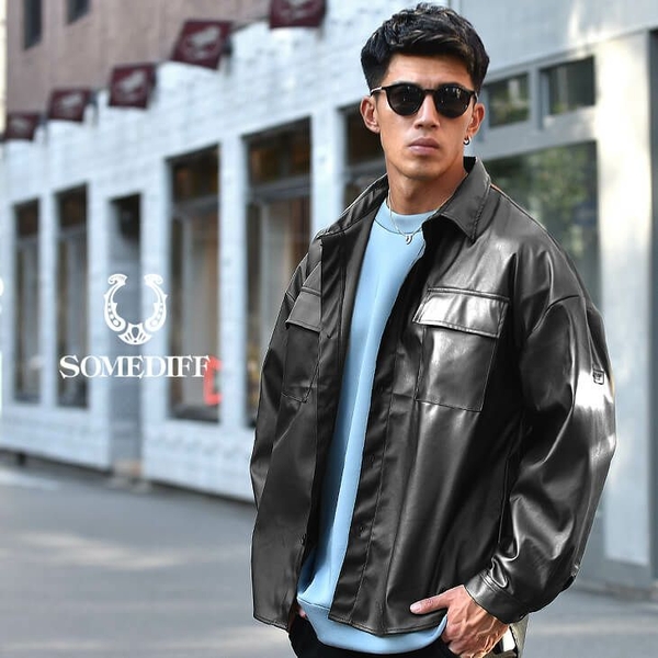 シンセティックレザーCPOシャツ