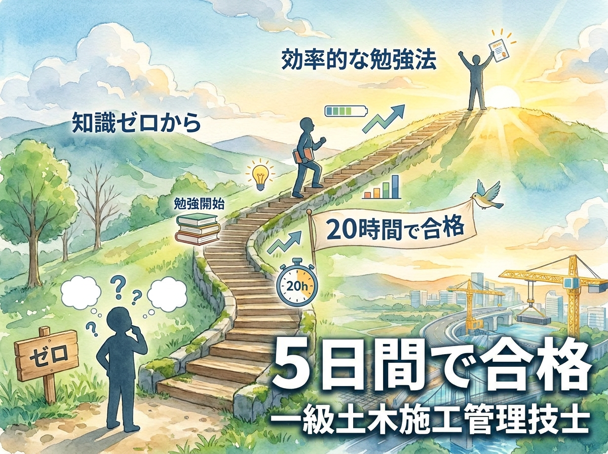 土木未経験の採用担当者が約20時間の勉強で1級土木施工管理技術検定の第一次検定に合格。効率的な学習法を解説するコラムを公開