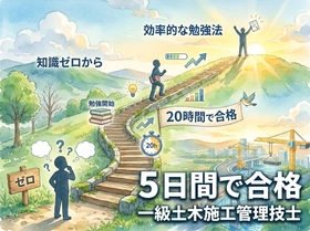 土木未経験の採用担当者が約20時間の勉強で1級土木施工管理技術検定の第一次検定に合格。効率的な学習法を解説するコラムを公開