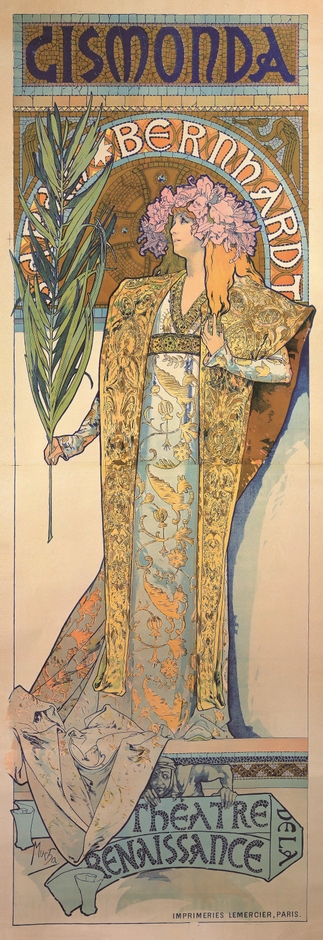 アルフォンス・ミュシャ《ジスモンダ》　1894年　カラーリトグラフ　ミュシャ財団蔵　(C)Mucha Trust 2020