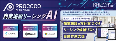 全国商業施設データと生成AIでリーシング業務を支援　 商業施設リーシングAI「PROCOCO」バージョンアップ！