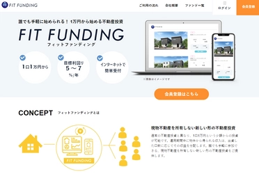 100年時代に向け、個人に新たな収入源を 1口1万円から投資できる「フィットファンディング」サイトOPEN