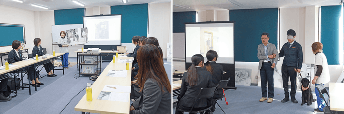 いばらき盲導犬協会による研修の様子