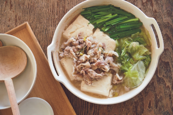 ねぎ塩豚の肉豆腐