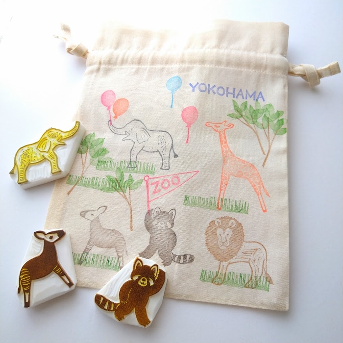 「消しゴムはんこでオリジナル巾着作り」(イメージ)