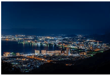 比叡山から望む夜景(大津市街地方面