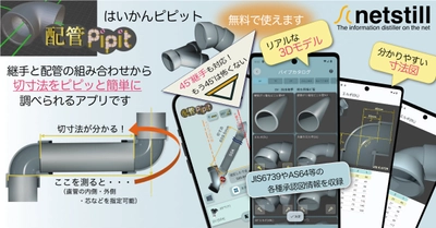 配管の切寸法が簡単に！配管はかどるアプリ 「配管Pipit」が18,000DL突破！　 Pro版1ヶ月無料キャンペーンを7月20日から期間限定で実施