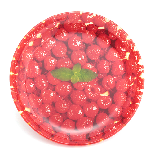 「ガラス プレート Raspberry」価格：308円／サイズ：Φ18×H2.2cm