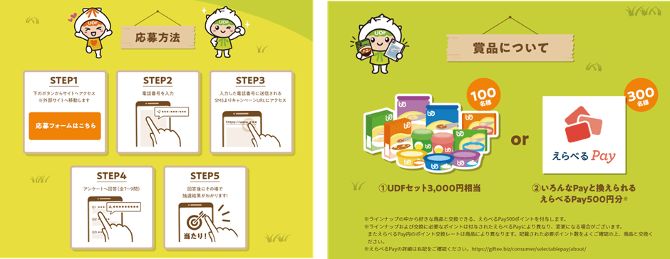 キャンペーン応募方法と景品について