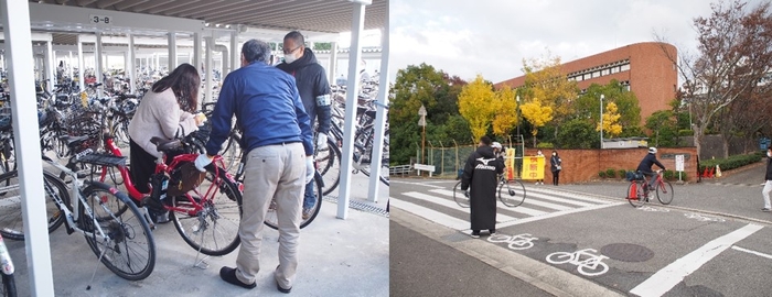 昨年の「安全な通学と自転車の整備点検」の様子