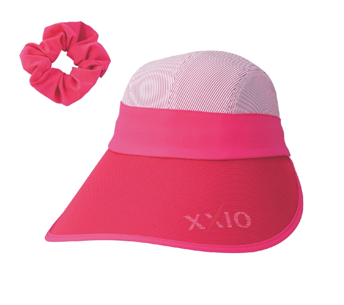 ゼクシオ レディスUVキャップ(シュシュ付)「XWH7104」ピンク