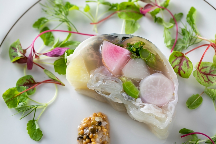 淡路島3年とらふぐと季節の野菜のテリーヌ~柚子の香り~