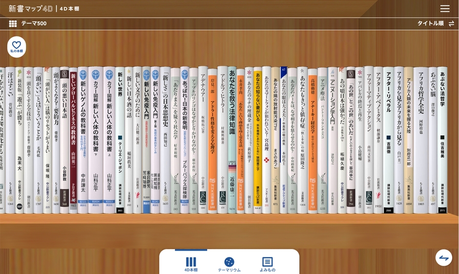 タイトル順に並べた本棚