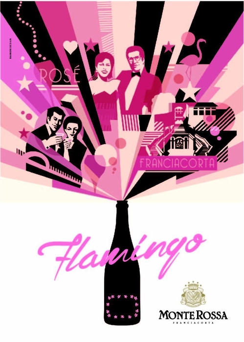 “フラミンゴ”フランチャコルタ・ロゼ・ブリュット ポスター