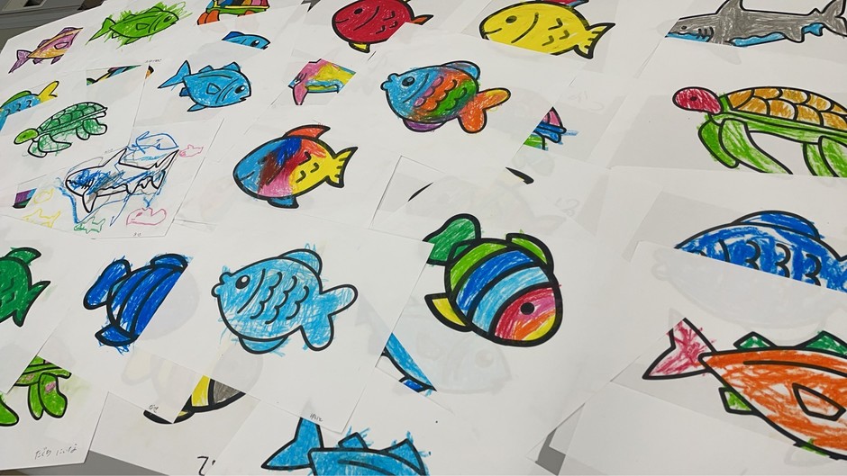 42人の園児が描いた塗り絵
