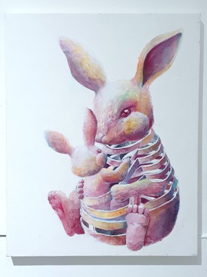 エゴウサトシ:少し毒あるアクリル画