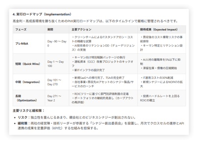 分析結果をもとに、次に確認すべき論点やアクション案を整理