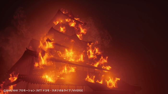 炎上する大坂城