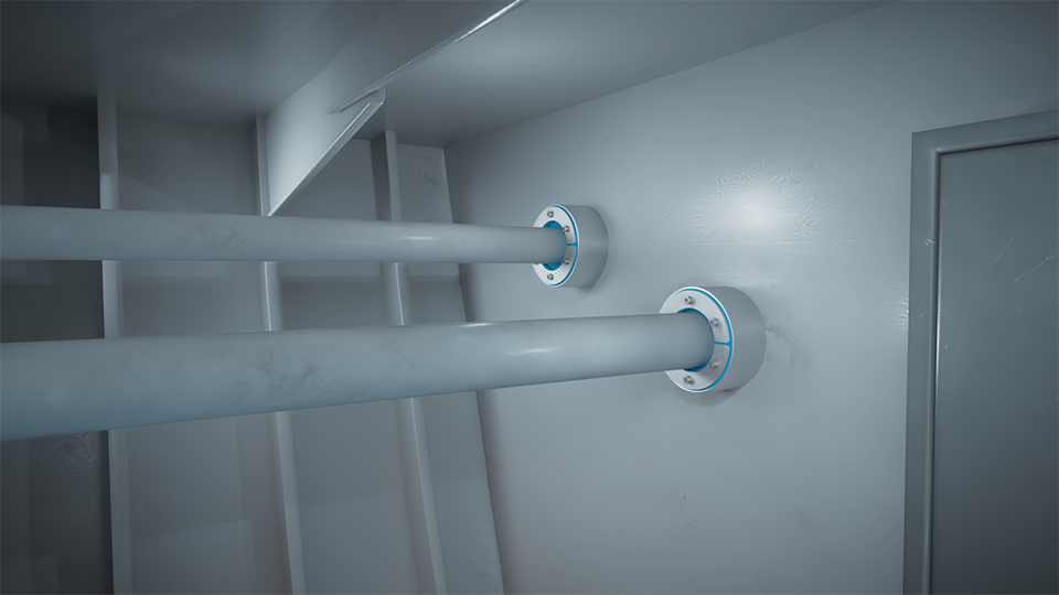 溶接不要な配管シールで機関室の工期短縮