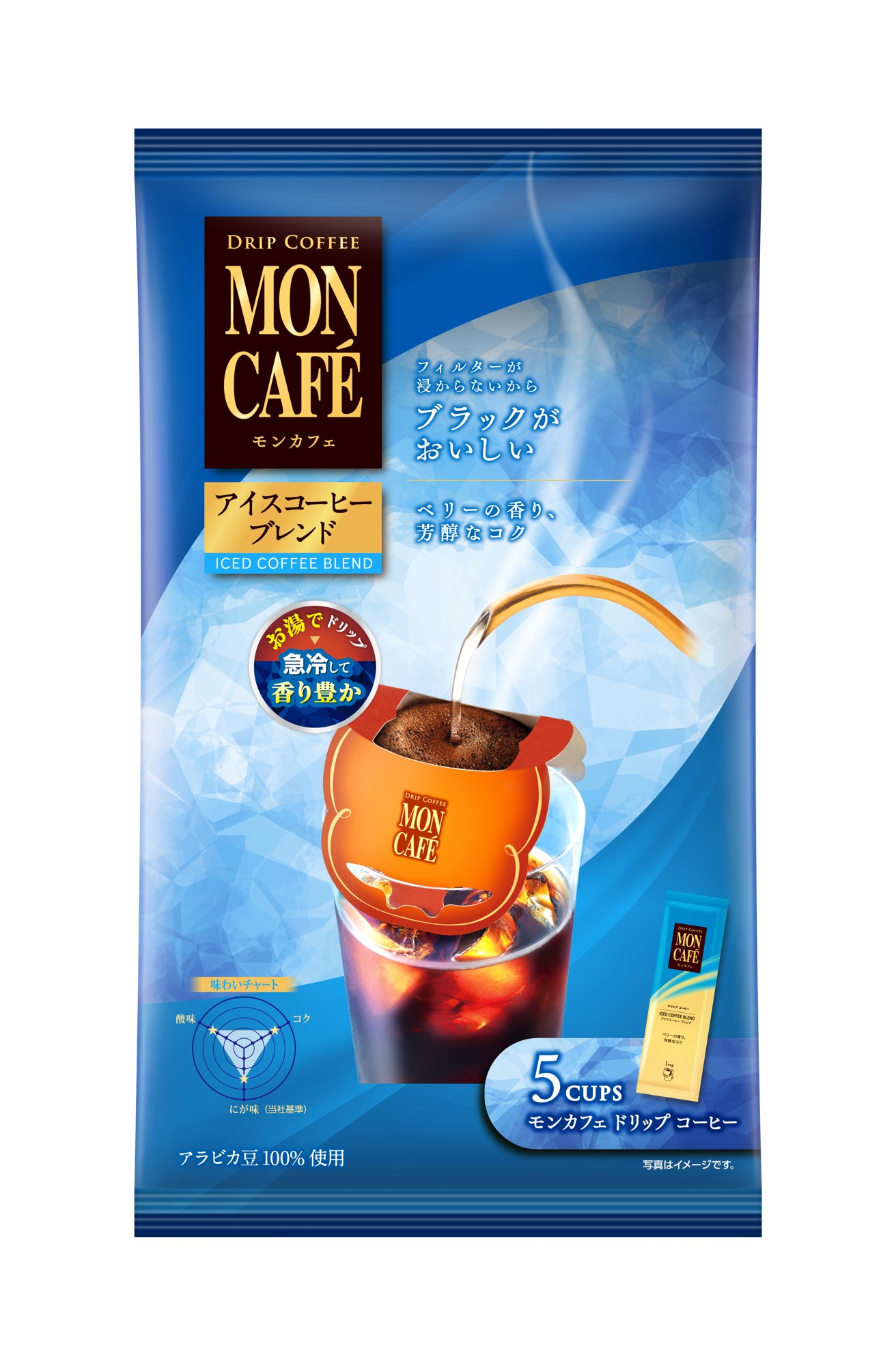 ”急冷式ドリップ”にこだわったアイス専用ブレンド
「＜モンカフェ＞アイスコーヒー ブレンド」 リニューアル発売
