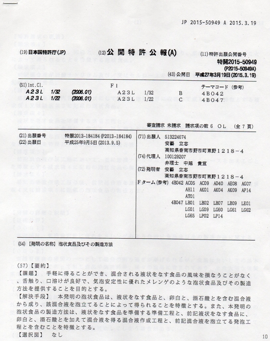 公開特許公報