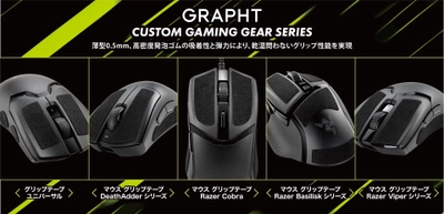 GRAPHT「CUSTOM GAMING GEAR SERIES」より 高密度発泡ゴム素材で、乾湿問わないグリップ性能を実現した 薄型マウスグリップテープを7月31日(月)発売