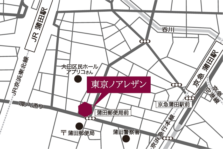 蒲田郵便局の目の前です