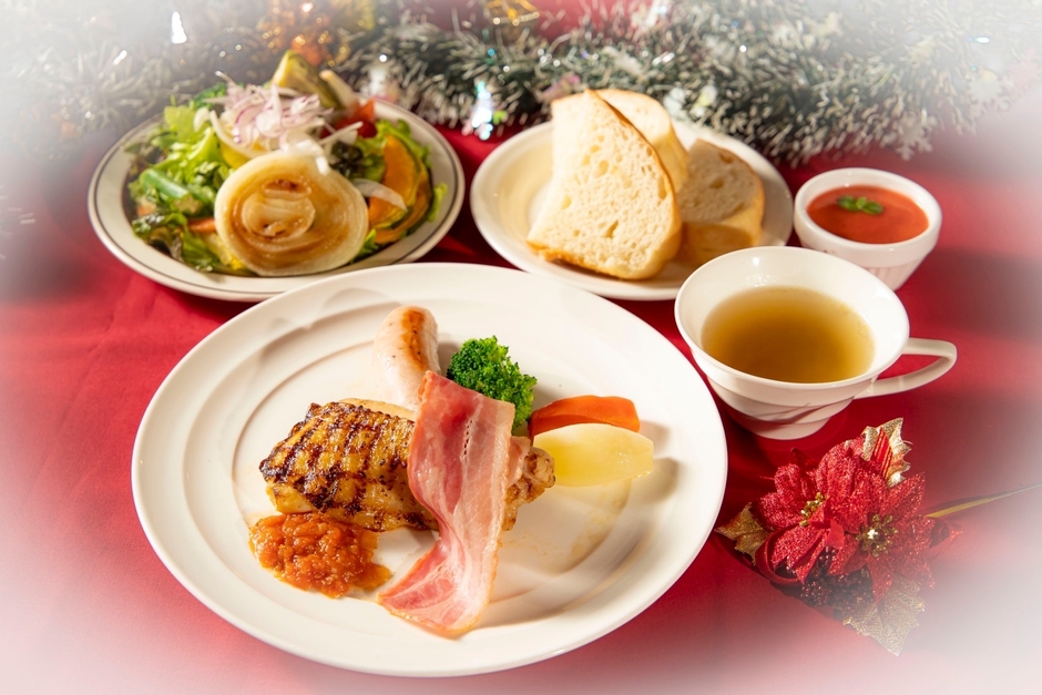 ▲クリスマスディナーセット(淡路鶏のグリル)