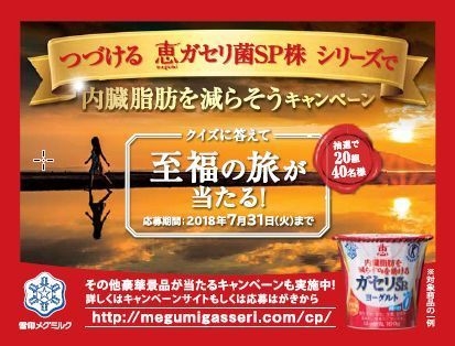 つづける恵 megumiガセリ菌SP株シリーズで内臓脂肪を減らそうキャンペーン