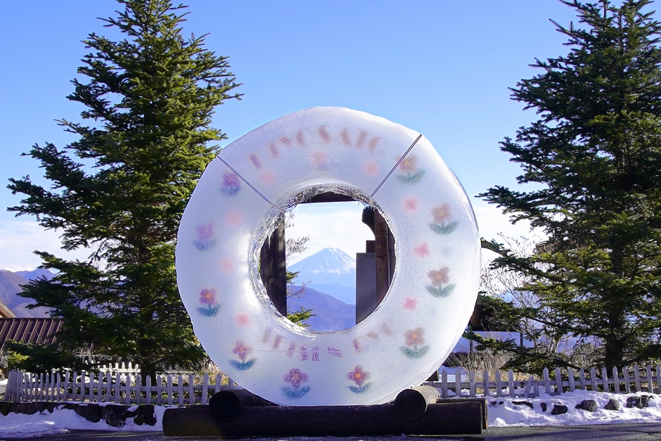 雄大な富士山が見えます