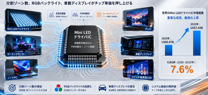 世界のMini LEDドライバーチップ企業分析：売上高、ランキング、市場競争力評価