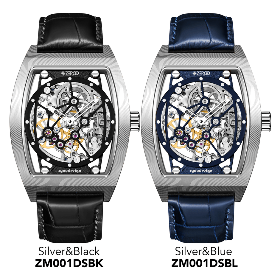 ZEROO M1D THE AURIGAダマスカス鋼ケースのトノー型メカニカルスケルトンウォッチ(9)
