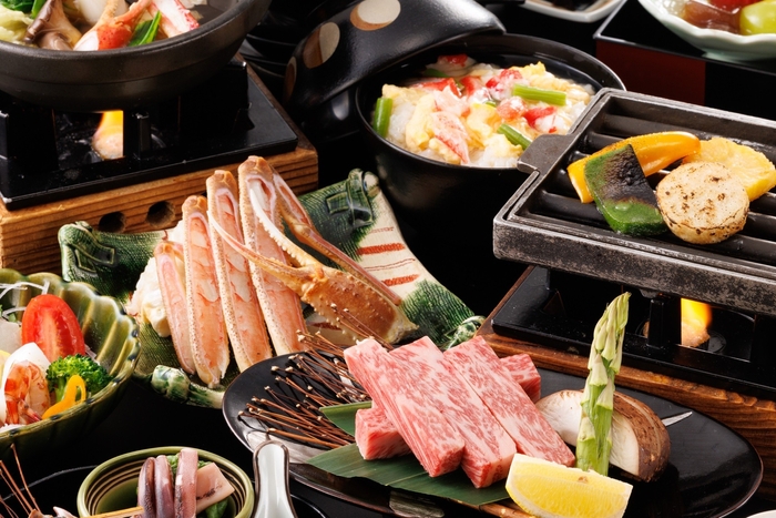 日本海の海の幸や鳥取和牛など地の物を愉しむ<お食事>